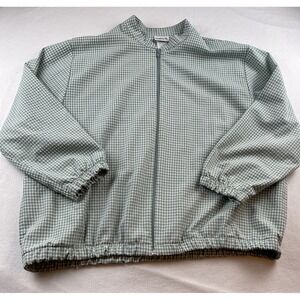 Vintage BonWorth Searsucker Jacket Womens Mint Green Full Zip Jacket XL Petite